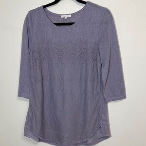 Maurices Purple Lace Detail Blouse